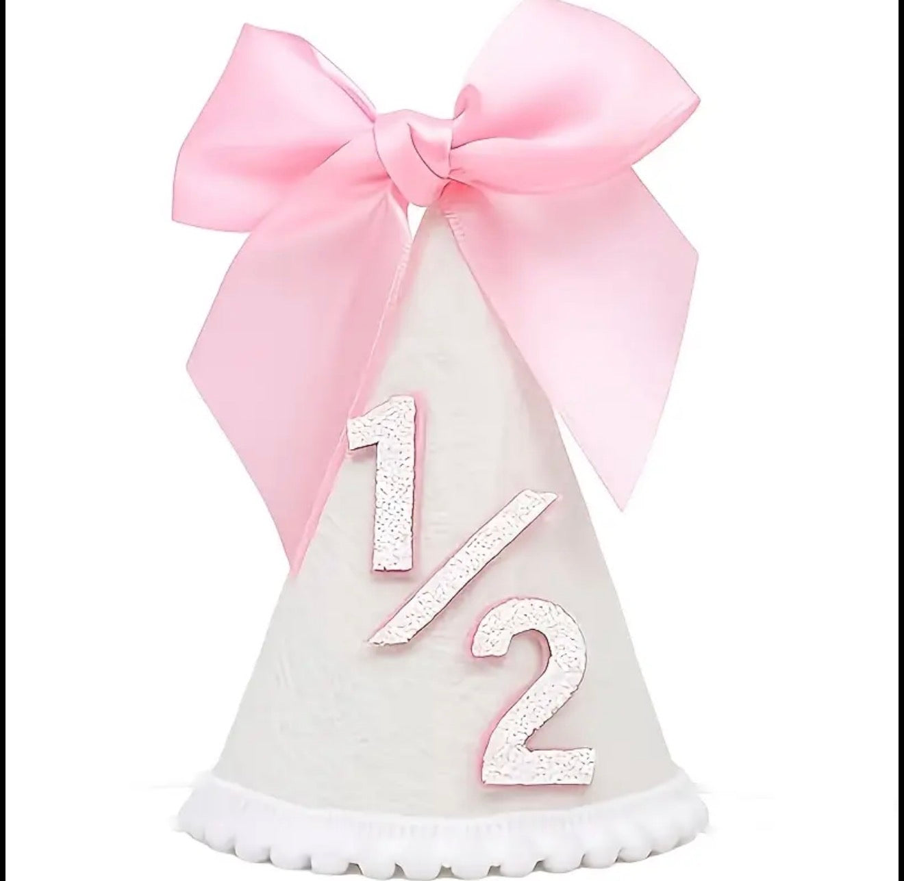 Pink Bow Half Birthday Hat